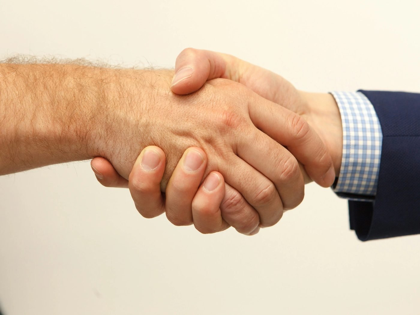 Two business people shaking hands