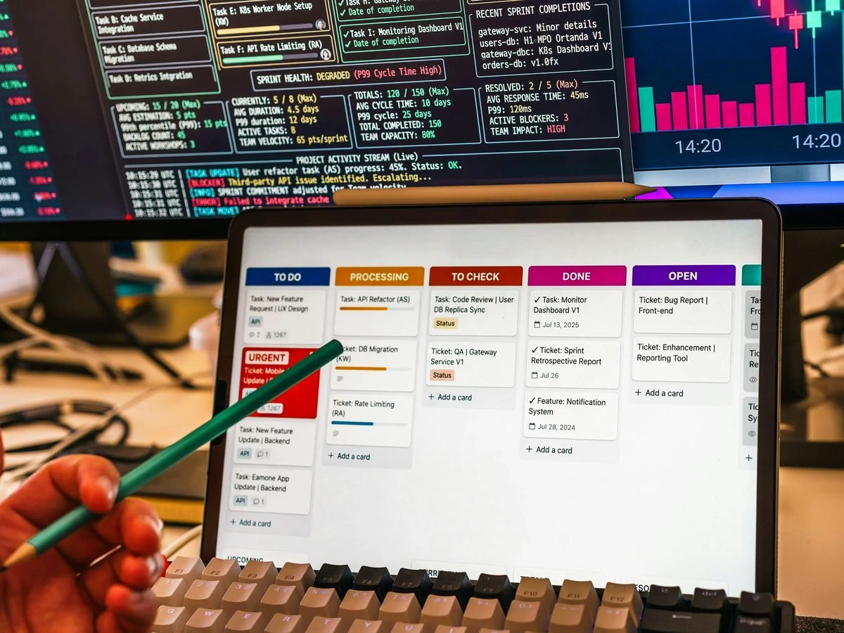 Reviewing due diligence documents on a tablet